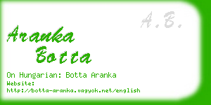 aranka botta business card